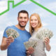 Happy couple with cash for home from structured settlement