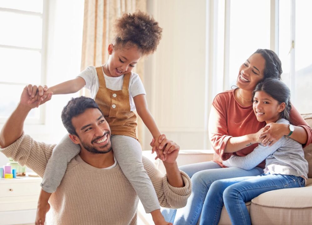 happy family spending time together after getting cash for structured settlement