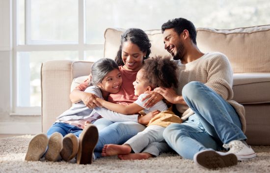 family supporting each other during stressful financial times